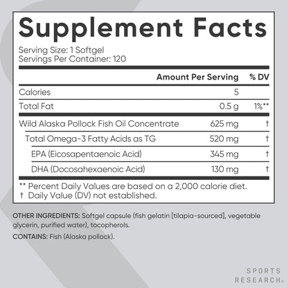 Sports Research® Mini-cápsulas blandas de aceite de pescado Omega-3...