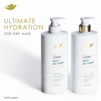Dove Acondicionador de coco e hidratación para cabello seco con tecnología de cuidado de bio-proteínas y aceite de coco, 28 onzas líquidas