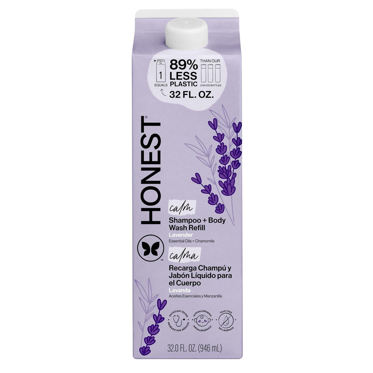 The Honest Company Champú Body Wash Recarga Cartón, Lavanda Calma,...