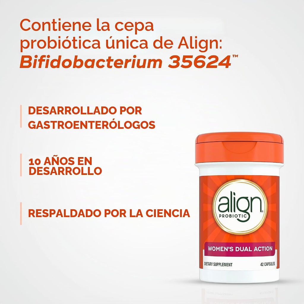 Align Probióticos de doble acción para mujer, probióticos vaginales...