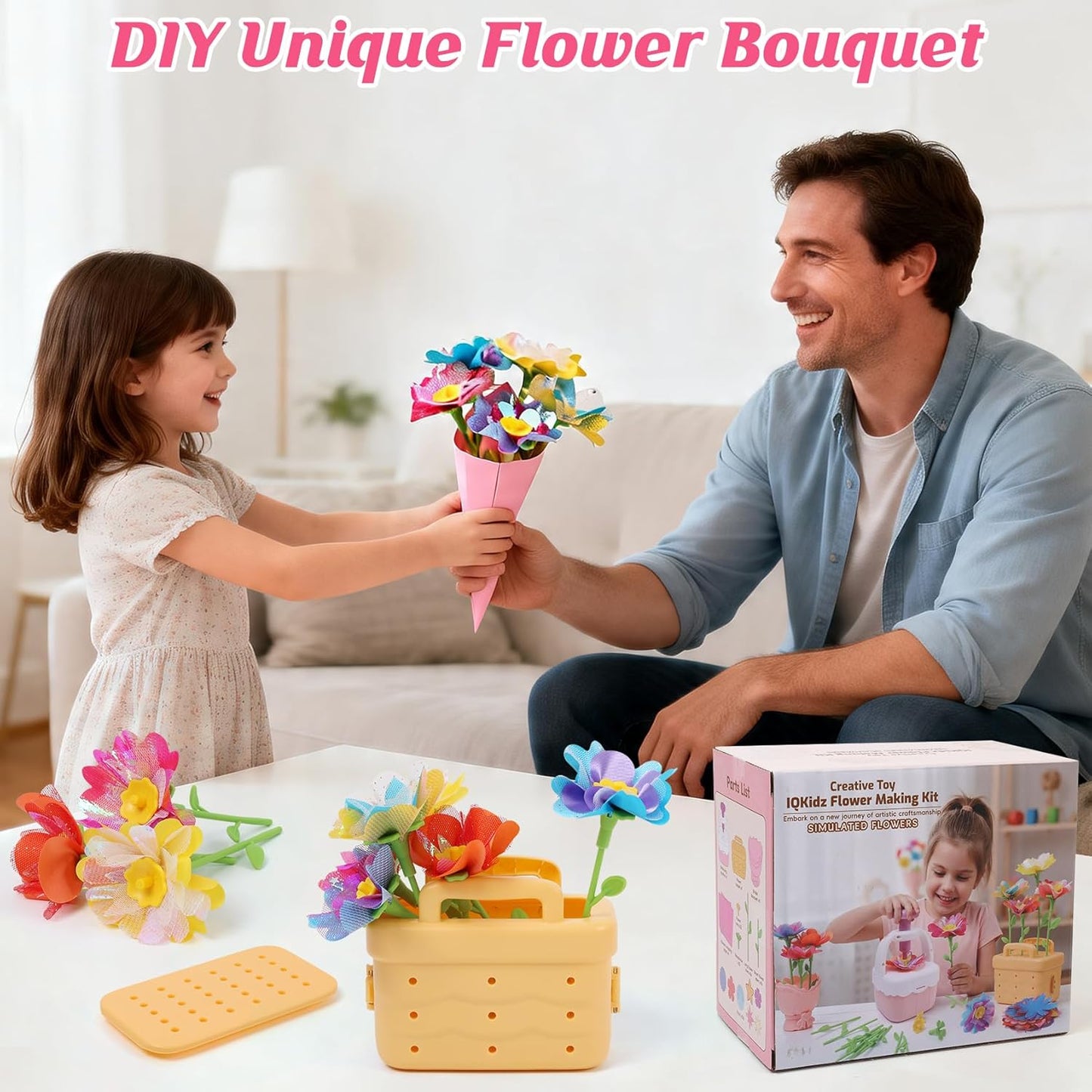 IQKidz Ramos de flores de juguete para niñas, kits de manualidades...