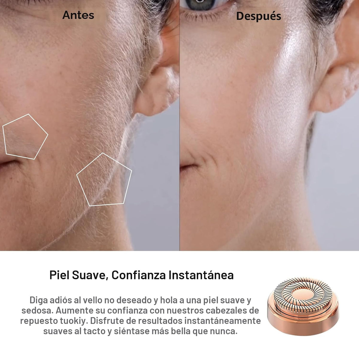Cabezales de repuesto para depiladora facial impecable, cuchillas d...