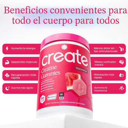 Create Gomitas de Monohidrato de Creatina para Hombres y Mujeres, M...