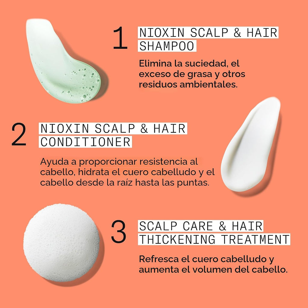 NIOXIN Kits de sistema de engrosamiento del cuero cabelludo + cabel...