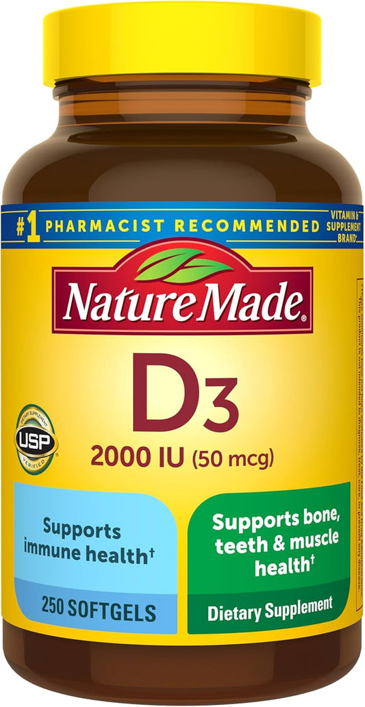 Nature Made Vitamina D3 2000 UI (50 mcg), suplemento de vitamina D...