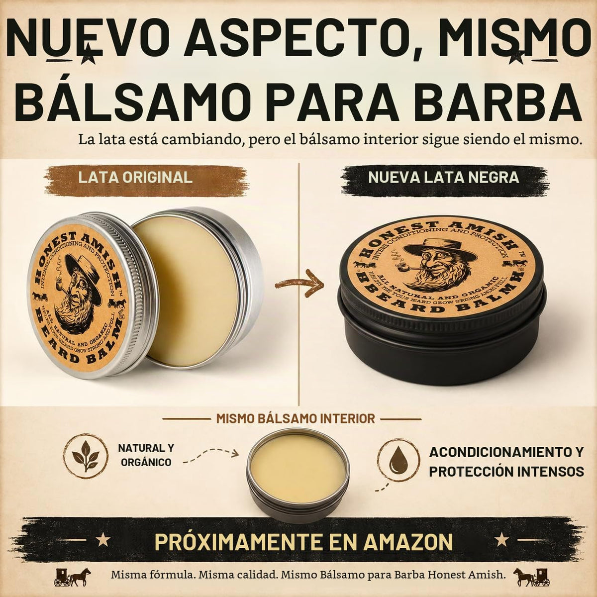Honest Amish Acondicionador sin enjuague para barba, hecho con solo...