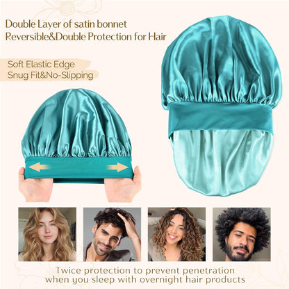 YANIBEST Gorro de seda para hombres y mujeres, gorro de satén de do...