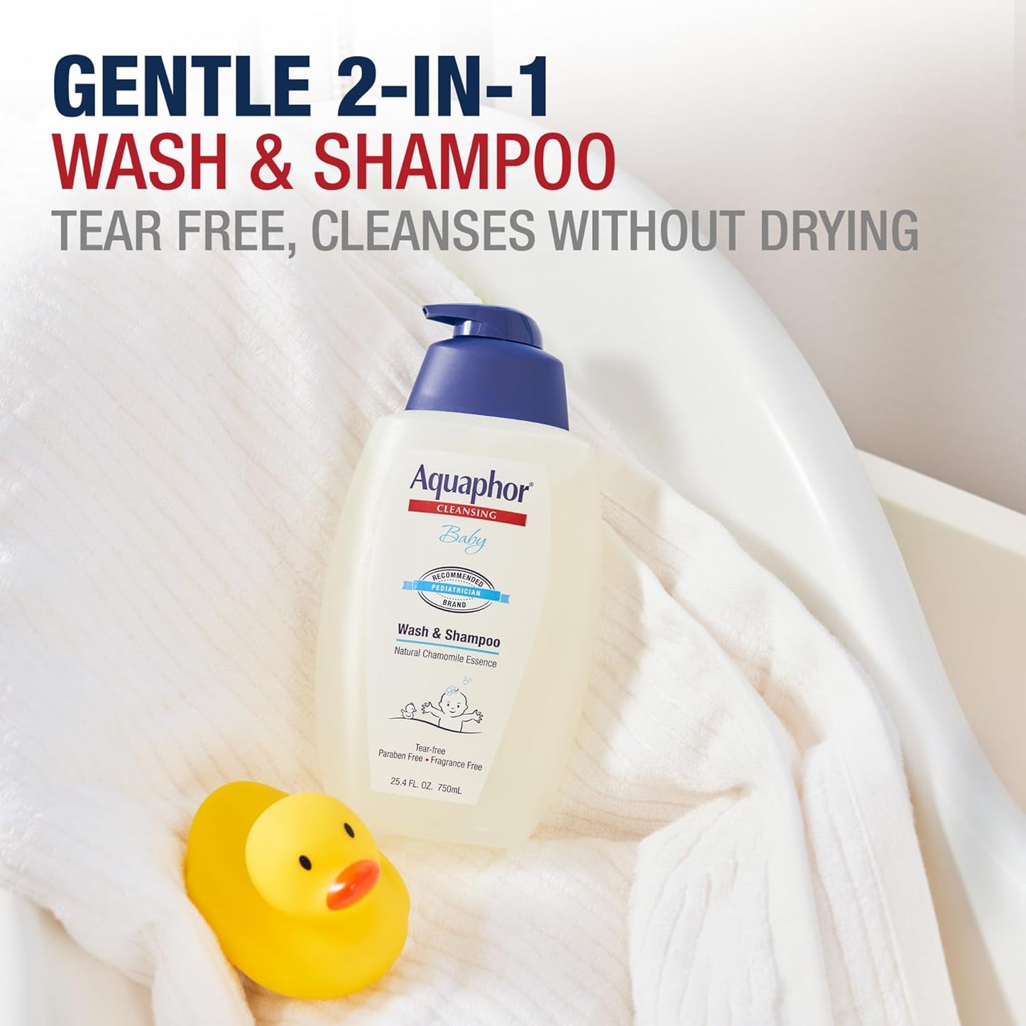 Set de regalo de productos esenciales para el cuidado de la piel del bebé Aquaphor con jabón y champú para bebé (16.9 fl oz) + ungüento curativo para piel agrietada y sarpullido por saliva (7 oz) +
