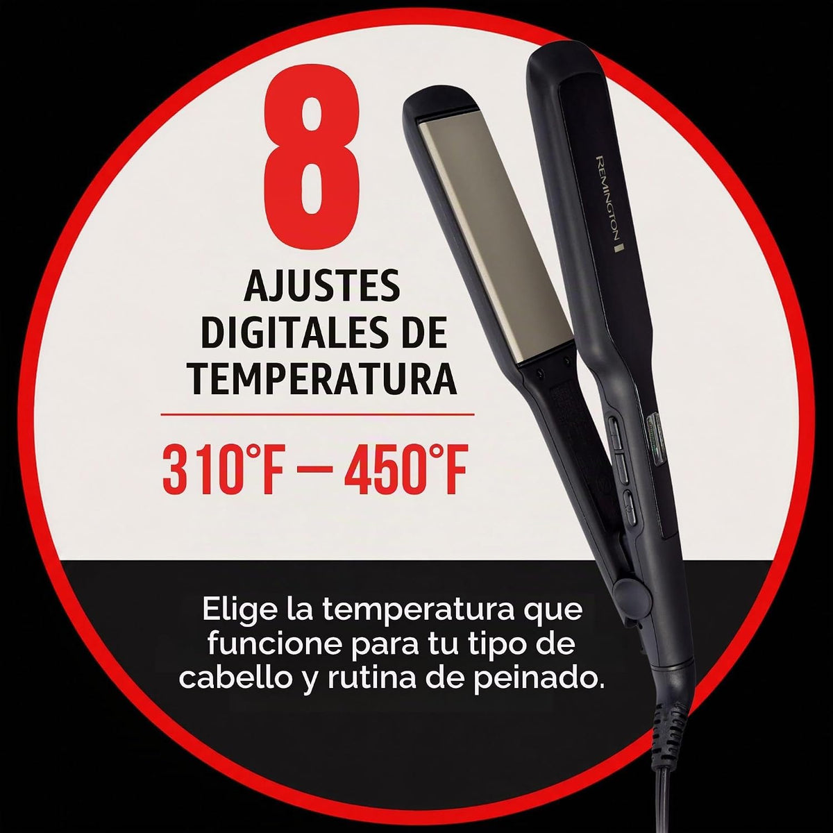REMINGTON Plancha de pelo antiestática de 1.75 pulgadas, plancha pl...