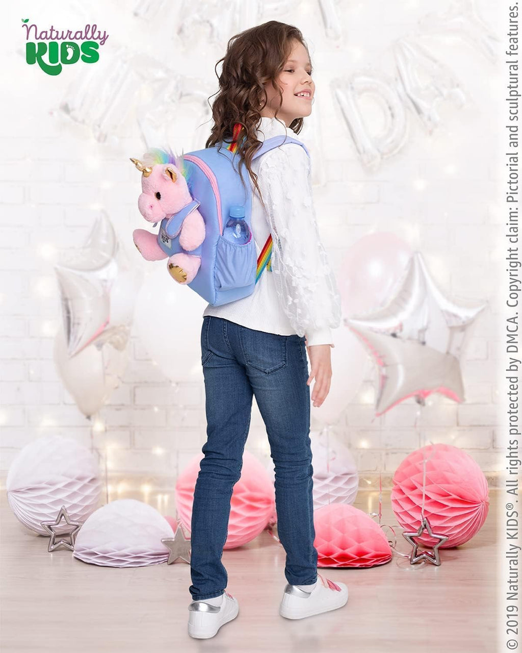 Naturally KIDS Mochila para niños pequeños con juguete de unicornio...