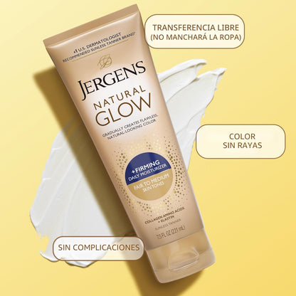 Jergens Natural Glow +Loción corporal autobronceadora reafirmante,...