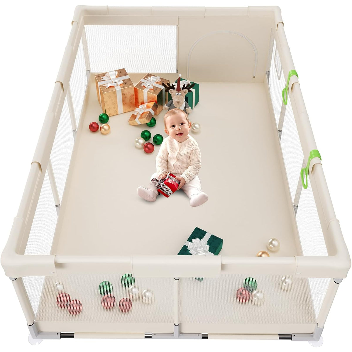 Fodoss Corralito para bebés, 71 x 47 pulgadas, corralito grande par...