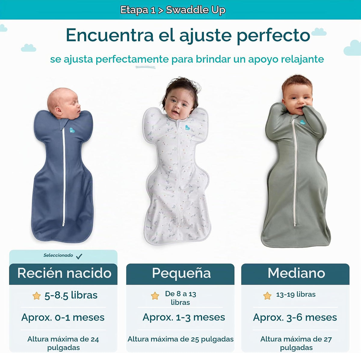 Love to Dream - Saco de dormir Swaddle UP para recién nacidos de 5...