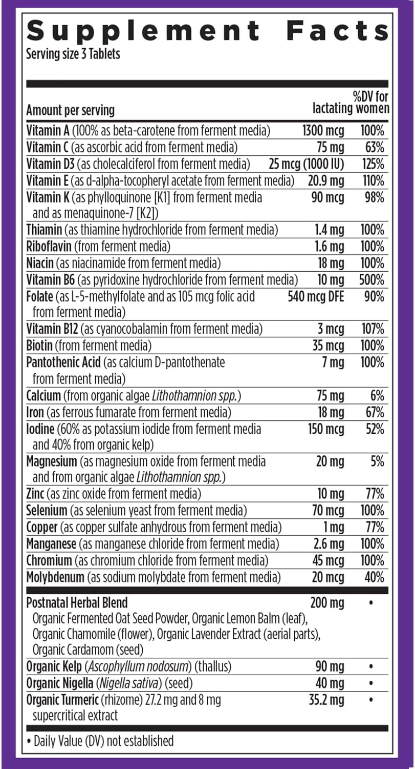 New Chapter, Vitaminas Postnatales Suplemento de Lactancia, Multivi...