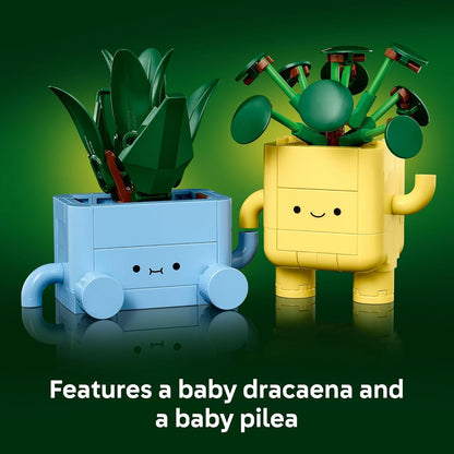 LEGO Botanicals Happy Plants - Juguete de construcción para niños, niñas y niños de 9 años en adelante, decoración de sala de juegos para escritorio o estante, regalo para cesta de Pascua, planta artificial de interior para jugar y exhibir - 10349