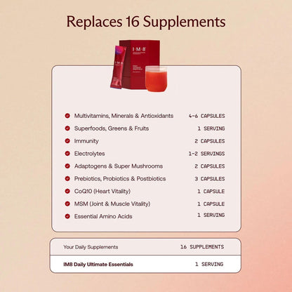 IM8 Daily Ultimate Essentials Suplemento multivitamínico todo en un...