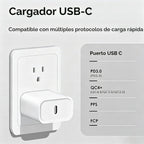 Cargador rápido para iPhone, [certificado MFi] Bloque de carga rápi...