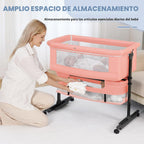 Semphis Moisés 3 en 1, cuna con ruedas, malla transpirable, altura...