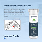 GLACIER FRESH XWFE - Filtro de agua para refrigerador (chip integra...