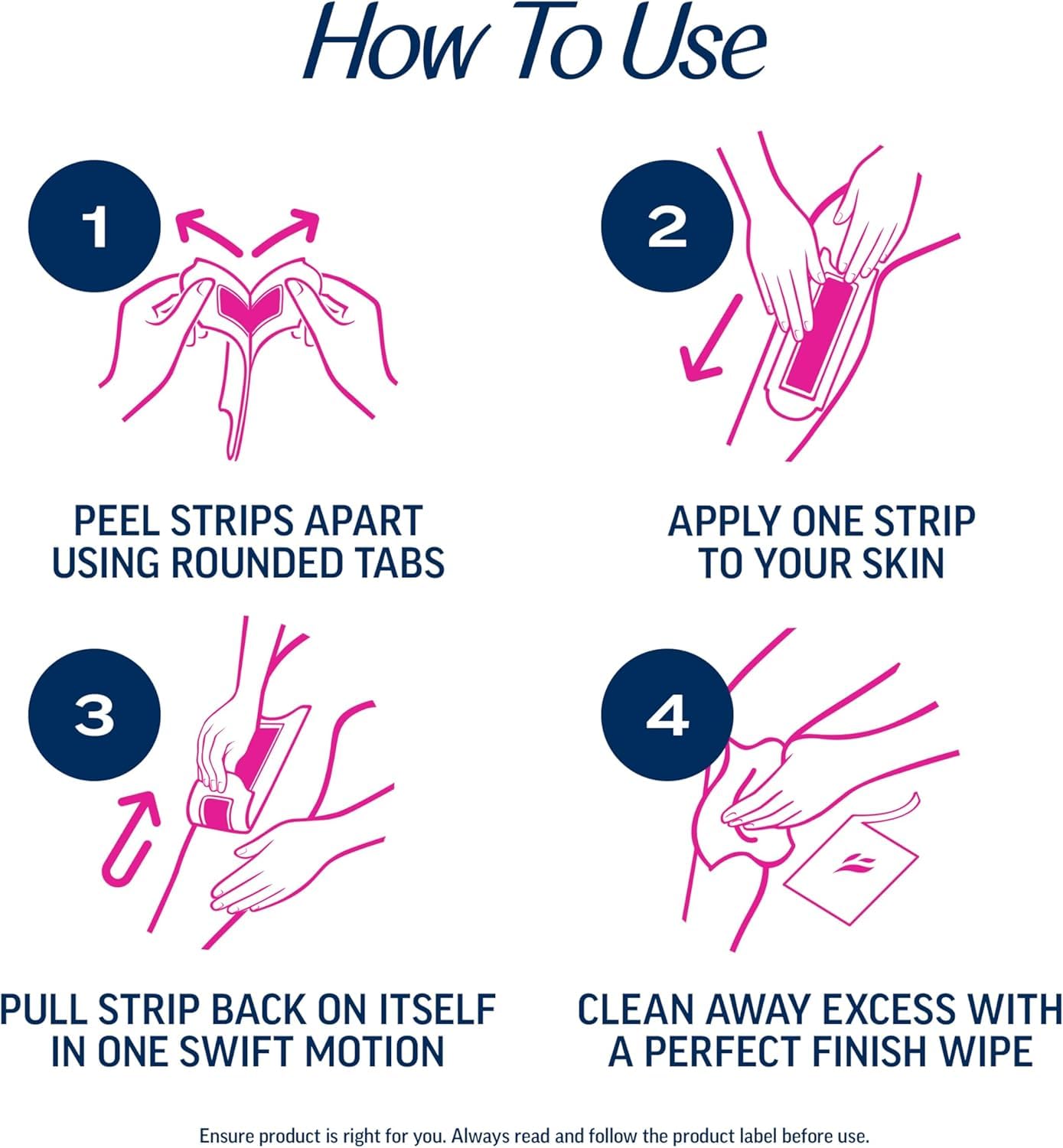 VEET Tiras de cera de azúcar para depilación corporal de mujer, kit...