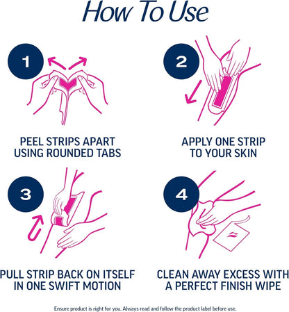 VEET Tiras de cera de azúcar para depilación corporal de mujer, kit...