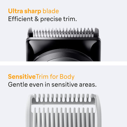 Braun Serie 5 todo en uno Kit de aseo para barba y cuerpo para hombres, recortadora inalámbrica, cortadora de pelo y afeitadora para cara, cabello y cuerpo con cabezal de afeitado suave, AIO 5510