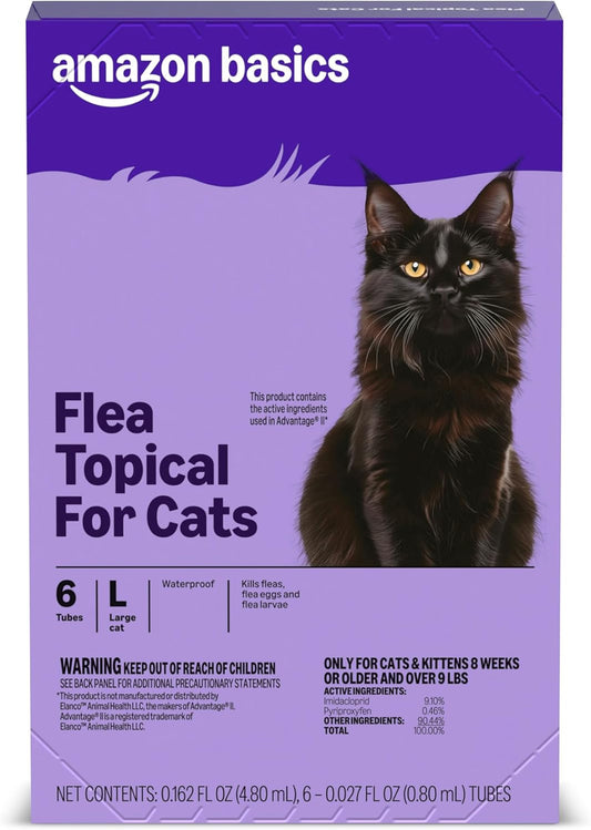 Amazon Basics Tratamiento tópico preventivo contra pulgas para gato...