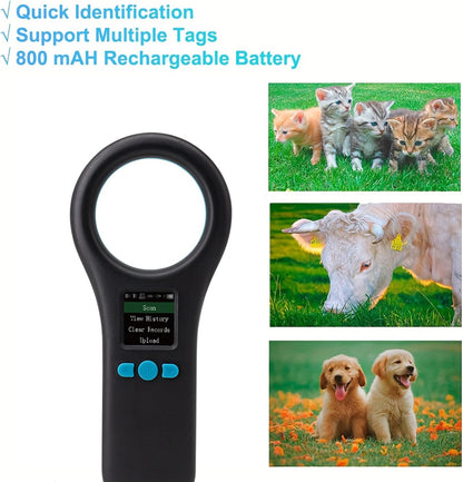 Treamvp Escáner de microchip para mascotas, lector de chips de anim...