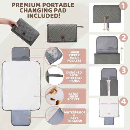 Mochila para pañales para niñas y niños: bolsa de pañales verde par...