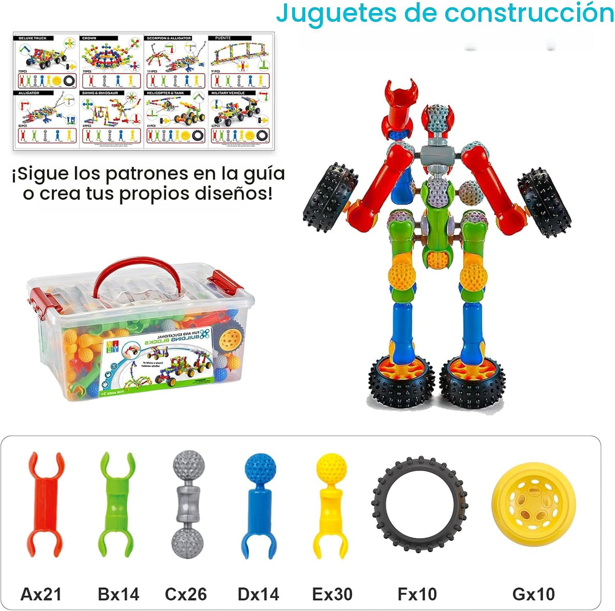 Huaker Juguetes de construcción STEM para niños y niñas de 3, 4, 5,...