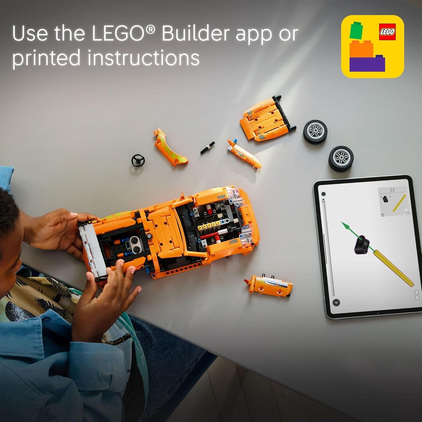 LEGO Technic Fast and Furious Toyota Supra MK4 Kit de construcción - Auto de juguete para niños, niños y niñas, a partir de 9 años - Regalo creativo para fanáticos de Fast and Furious - Detalles de