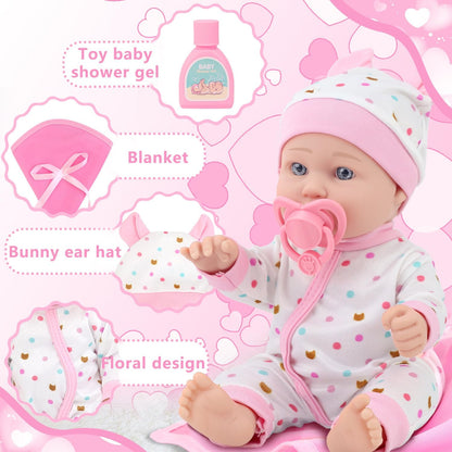 ZITA ELEMENT Juego de cesta de dormir de muñeca de 12 pulgadas en c...