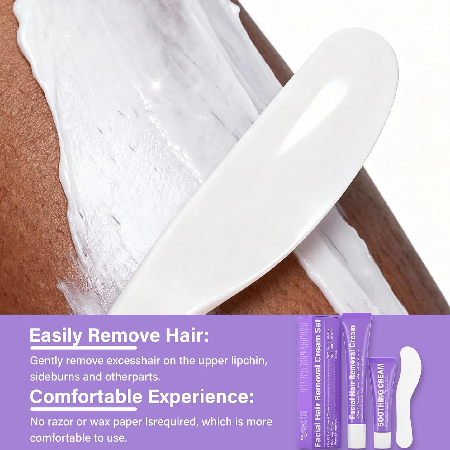 Kit de crema depilatoria facial para mujeres \u2013 Crema depilator...