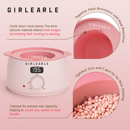 GIRLEARLE Kit de cera digital premium para mujeres con piel sensibl...