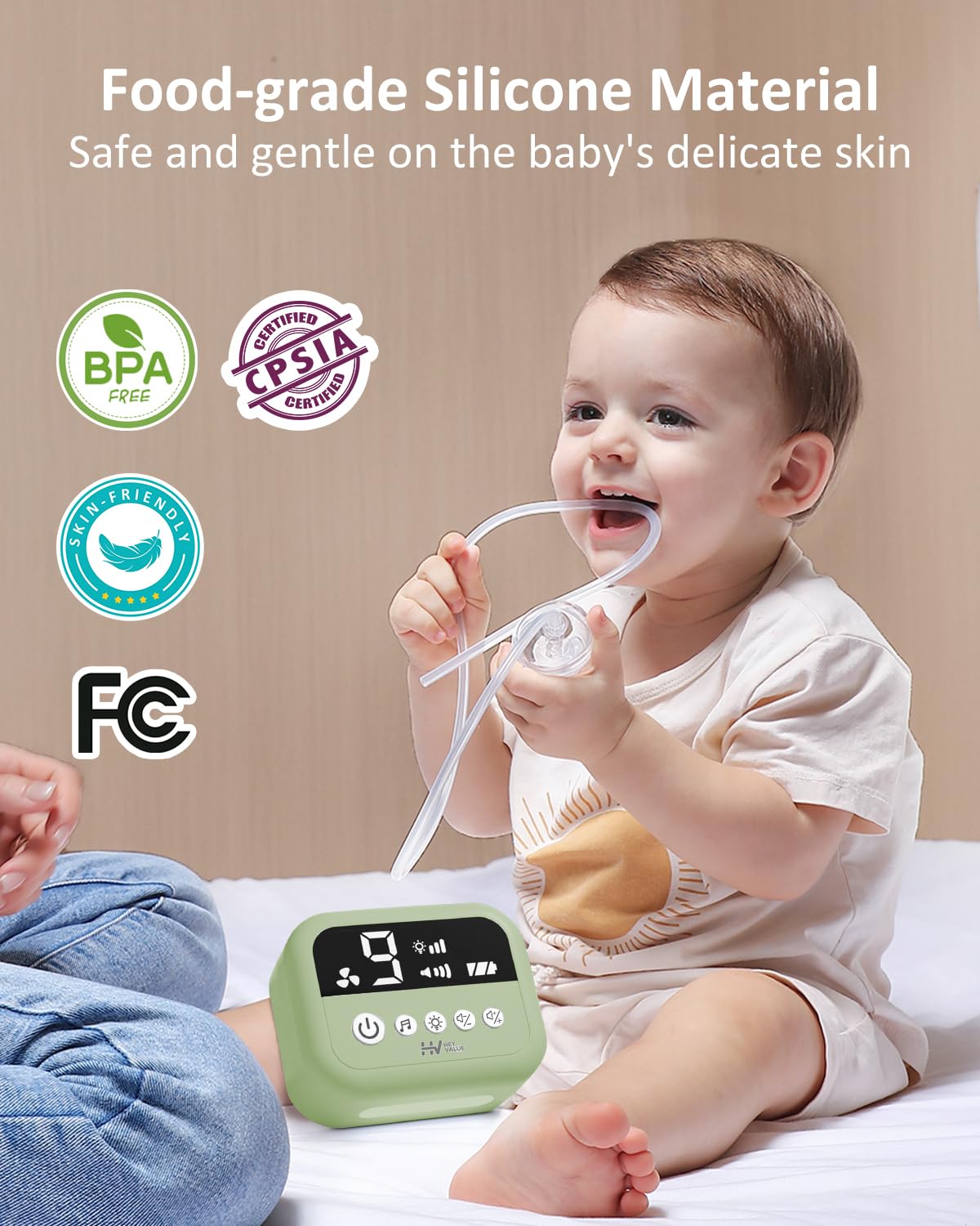 HEYVALUE Aspirador nasal para bebé, succión nasal de grado hospital...