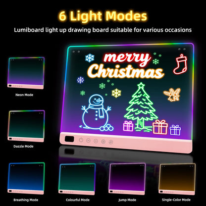 Lumiboard Tablero de dibujo LED con 13 efectos de luz, 16 pulgadas,...