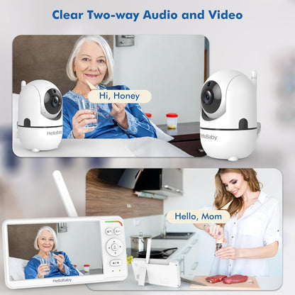 HelloBaby - Monitor de bebé con 2 cámaras, primera pantalla dividid...