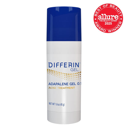 Gel de tratamiento para el acné Differin, suministro de 90 días, tratamiento retinoide para la cara con 0.1% de adapalene, cuidado suave de la piel para pieles sensibles con tendencia al acné, bomba