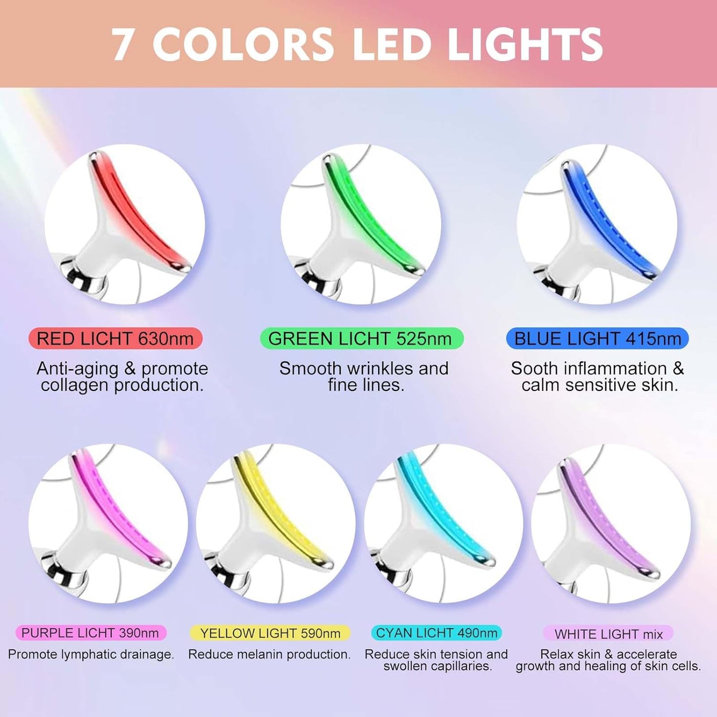 Máquina de masaje facial de 7 colores para mujeres, herramienta de...