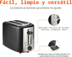 Amazon Basics Tostadora de 2 rebanadas, con 6 ajustes de tostado, r...