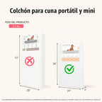 Colchón portátil Dream on Me 3 de tamaño reducido, para cuna, vinil...