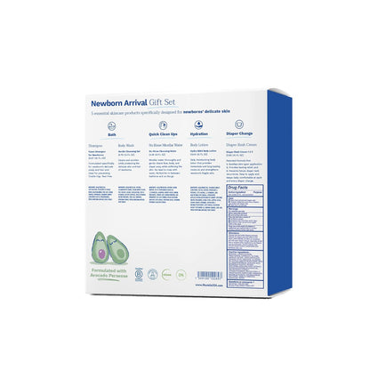 Mustela Set de regalo para recién nacidos, productos esenciales para el cuidado de la piel y el baño para bebés, natural y a base de plantas, juego de 5 artículos
