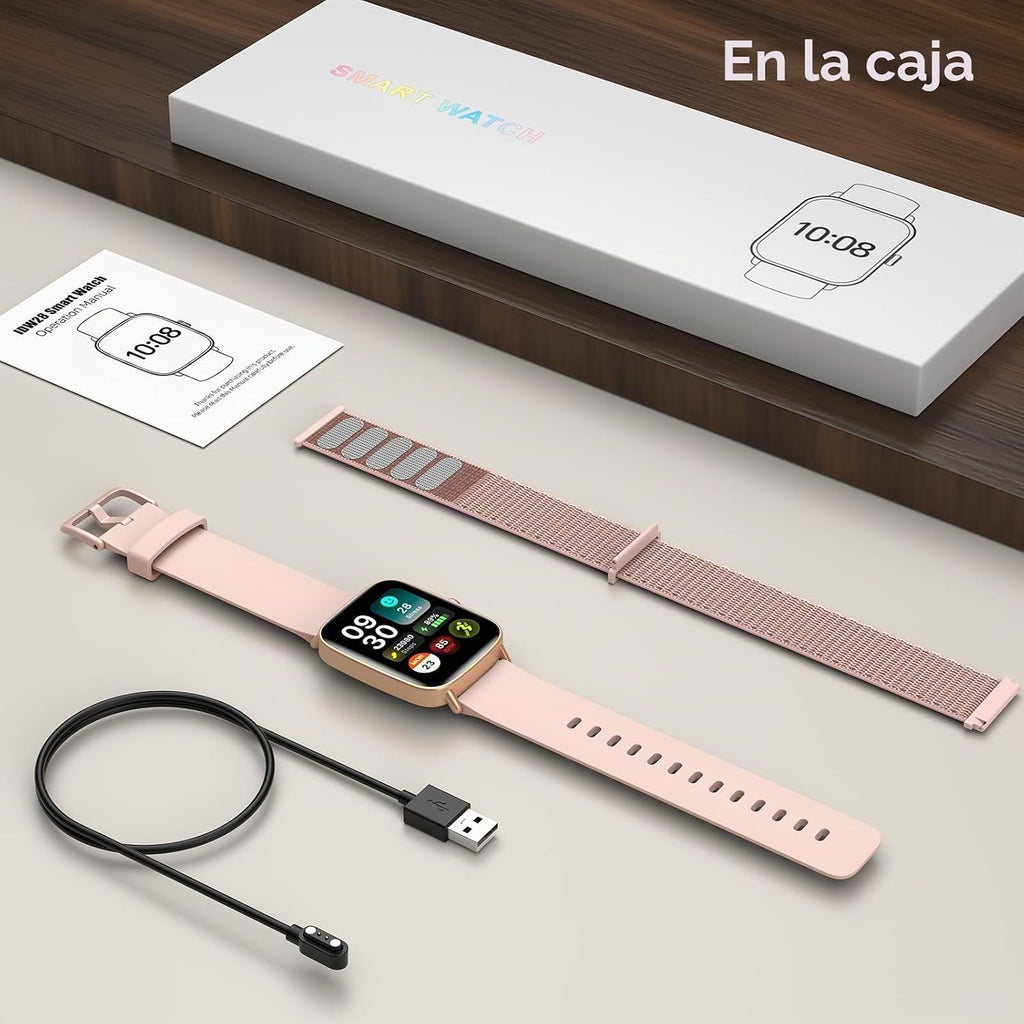 Reloj inteligente para mujer, 1.85 pulgadas HD AMOLED Fitness Track...
