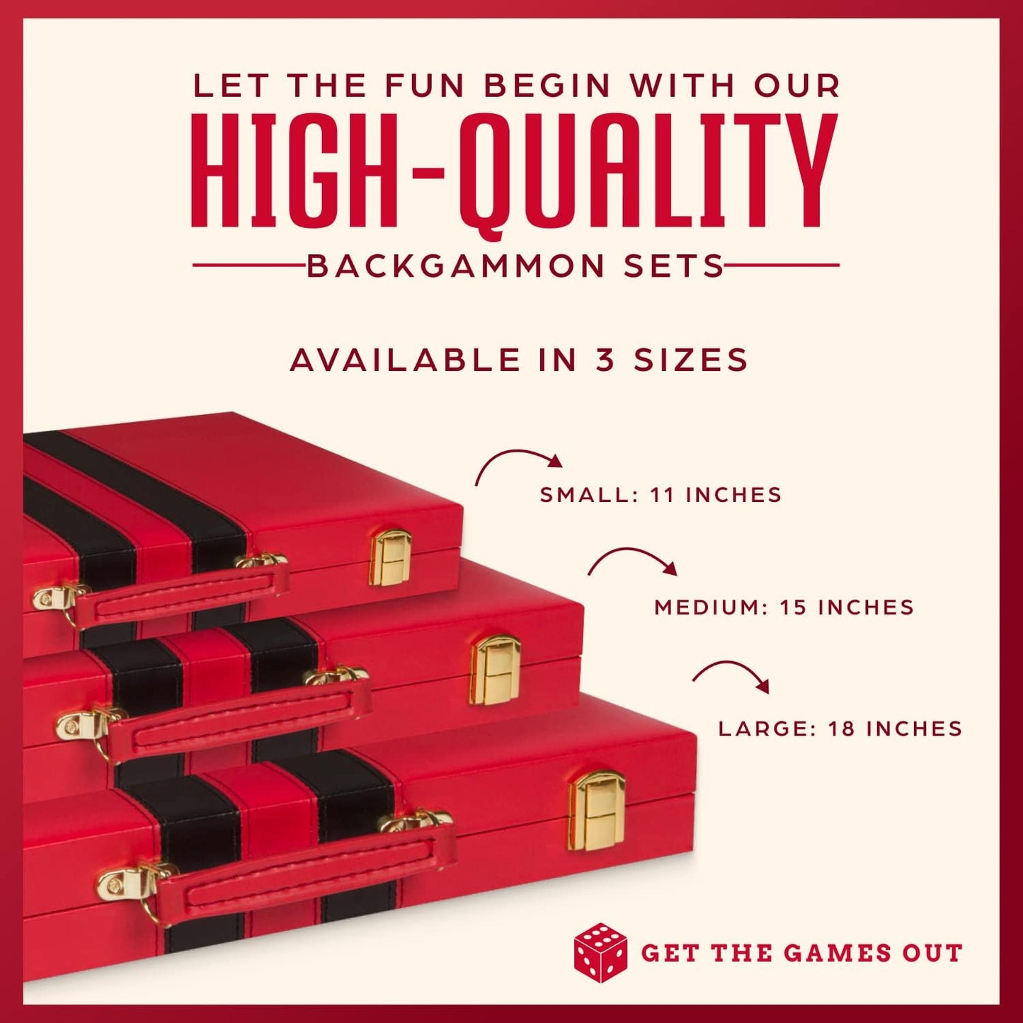 Get The Games Out - Juego de backgammon con maletín de juego de mes...