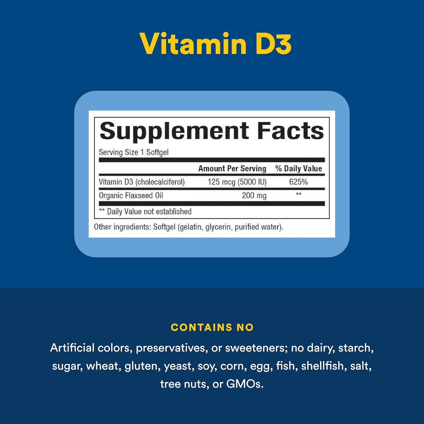 Natural Factors, Vitamina D3, 5,000 UI, apoya la salud de las artic...