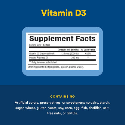 Natural Factors, Vitamina D3, 5,000 UI, apoya la salud de las artic...