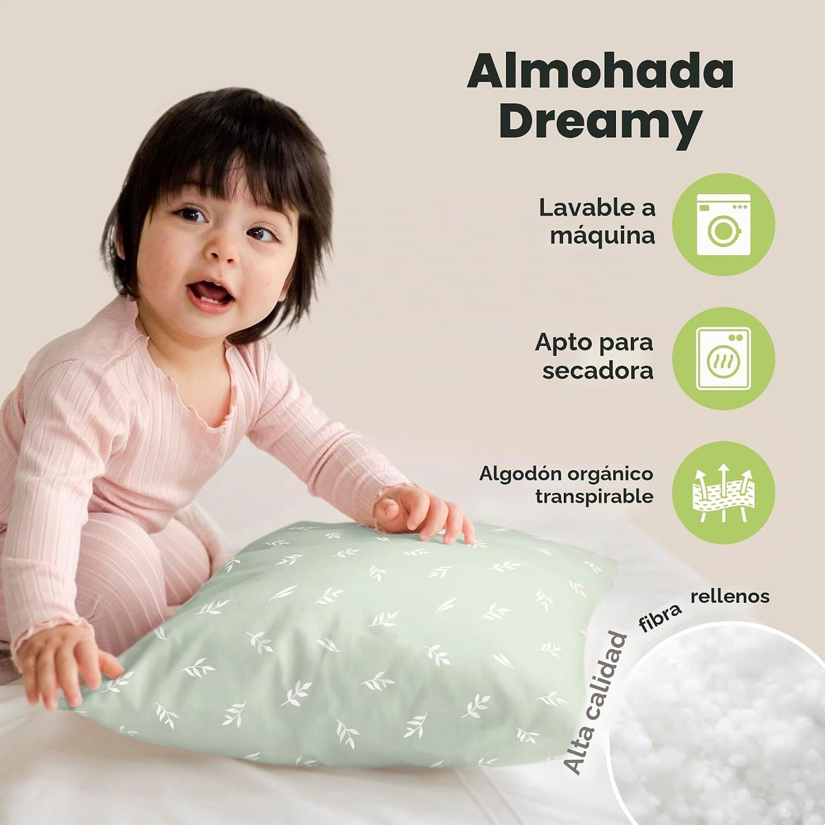 KeaBabies Paquete de 2 almohadas para niños pequeños de 13 x 18 pul...