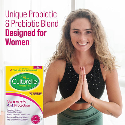 Culturelle Probióticos 4 en 1 para mujeres, suplemento diario probi...