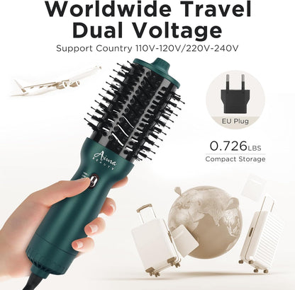Aima Beauty - Cepillo secador de pelo con voltaje dual para viajes...