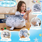 TOYSYM - Almohada de foca gordita de peluche linda con 4 peluches b...